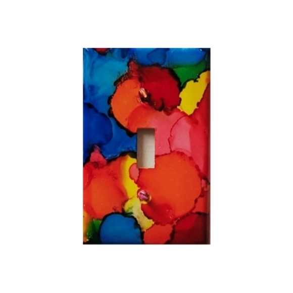 Hand Crafted Abstract Design Single Light Switch Plate - Picture 2 of 2